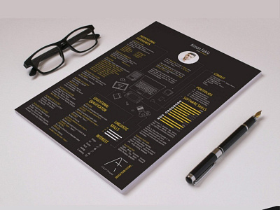 Free Creative Resume Template with Black Color Scheme