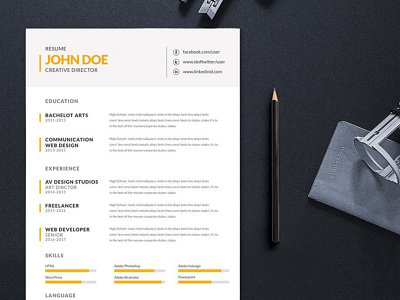 Free Simple Editable Resume Template for Job Seeker