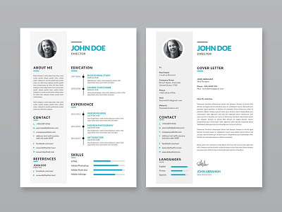Free Simple Resume Template with Portfolio and Cover Letter curriculum vitae cv cv resume template free cv free cv template free resume free resume template freebie freebies resume