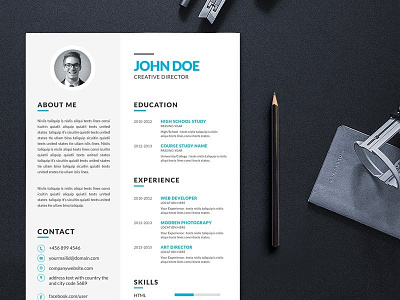 Free Vector Illustrator Resume Template