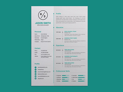 Free Personal Resume Template with Elegant Timeline Design