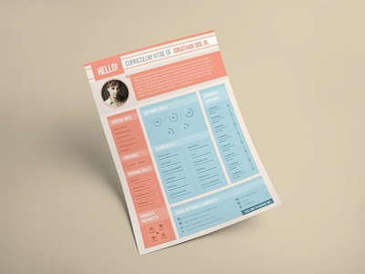 Free Designer Resume Template with Flat Style cv cv resume template free cv free cv template free resume free resume template freebie freebies resume