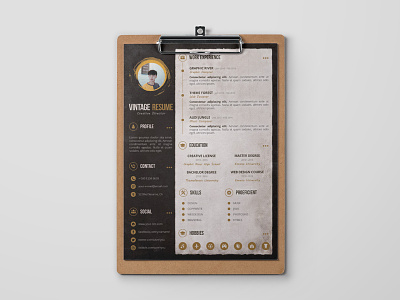 Free Vintage CV/Resume Template cv cv resume template free cv free cv template free psd free resume free resume template free vintage resume template freebie freebies psd resume retro retro cv vintage vintage resume