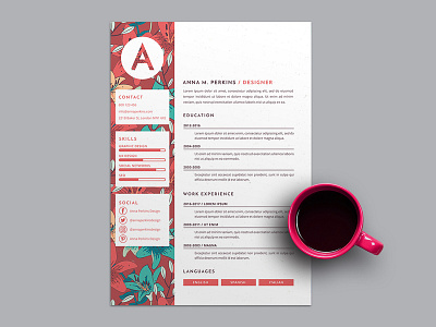 Free Pretty Floral Resume Template curriculum vitae cv cv resume template feminine resume floral resume flower resume free curriculum vitae template free cv free cv template free resume free resume template freebie freebies illustrator resume resume illustrator