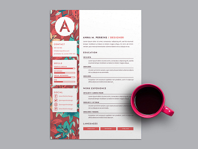 Free Pretty Floral Resume Template