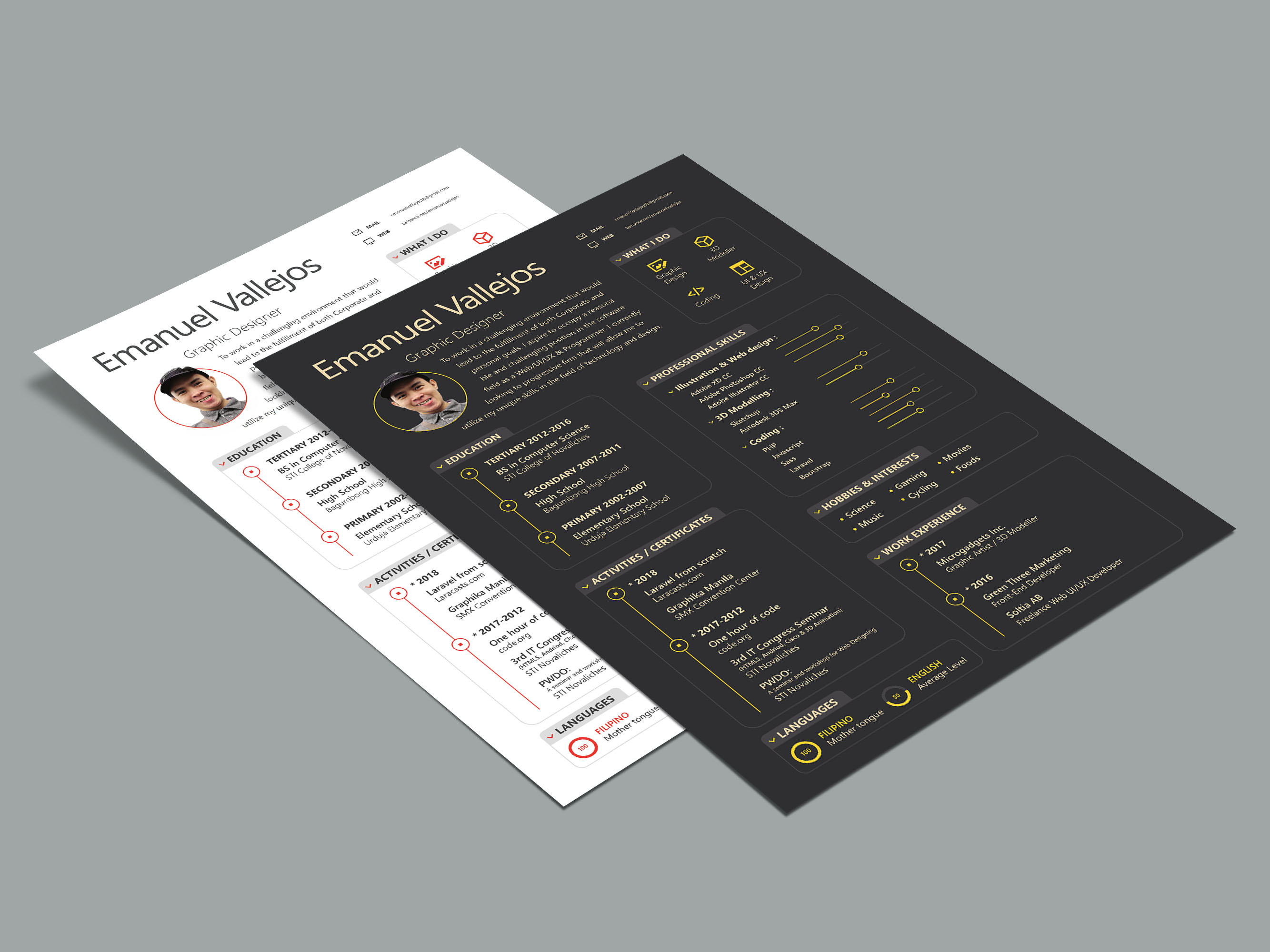 Free Illustrator Resume Template by James Han on Dribbble