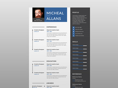 Free Resume Template With Two Color Version