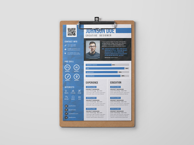 Free Creative Cv Template by James Han on Dribbble