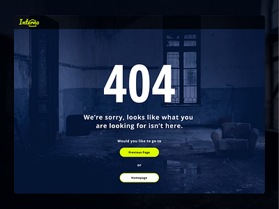 Interno - 404 page for an interior design company dailyui design furniture interior design ui ux
