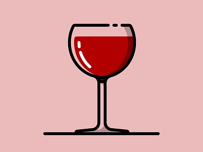 Wine glass affinitydesigner drinks flat icon illustration vector wine