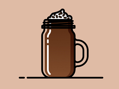 Chocolate Mason Jar affinitydesigner chocolate drinks flat food hotchocolate icon illustration vector