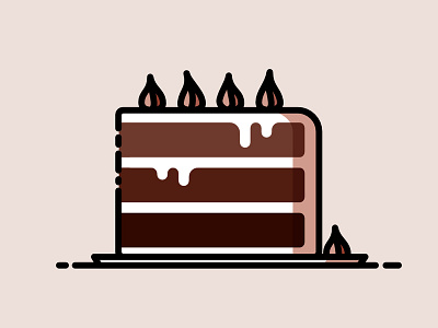 Layer Cake affinitydesigner cake chocolate cream flat food icon illustration layer cake vector