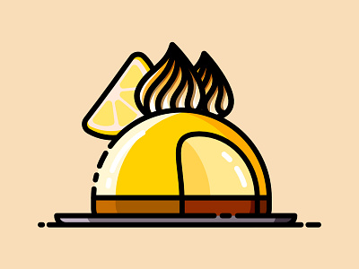 Lemon Entremet affinitydesigner dessert dome entremet flat food icon illustration lemon meringue vector yellow