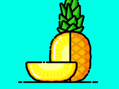 Ananas affinitydesigner ananas contour flat food icon illustration stroke illustration vector