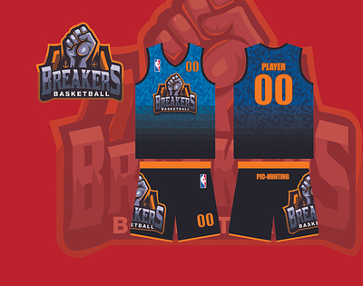 Breakers Basketball Uniform basketball uniform branding graphic design illustration jersey