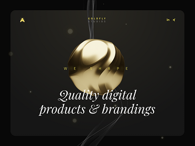 Goldfly UI Case Study 3d branding design procedural render typography ui ux web website