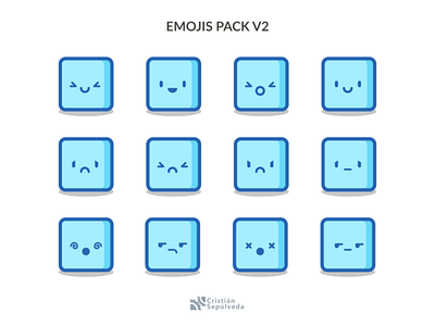 square emojis pack 02 2d design emoji set emojis icon illustration kawaii vector