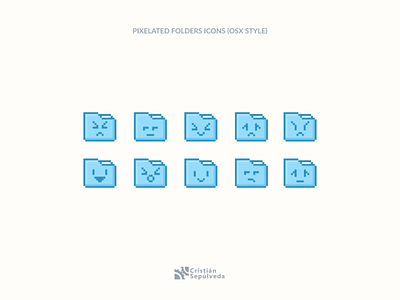 pixelated folders icons pixel folder icon osx 2d icon icon artwork icons pack icons set illustration pixel art vector