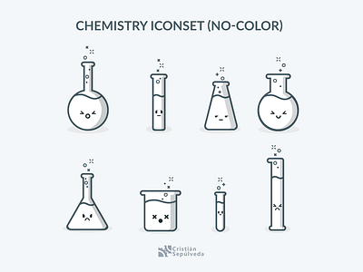 Icon Chemistry Icon shading No color 2d bottles chemistry design icon icon artwork icons pack icons set illustration kawaii vector