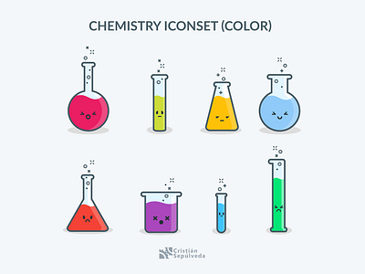 Icon Chemistry Icon Chemistry Color 2d bottles chemistry design experiment icon icon artwork icons pack icons set illustration kawaii vector