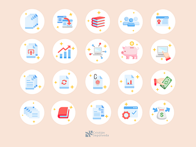 Icons for accounting web services 2d branding design icon icon artwork icons pack icons set illustration ui vector