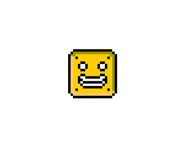 Happy Yellow Block 2d animation design experiment game icon icon artwork illustration kawaii pixel pixel animation pixel art vector