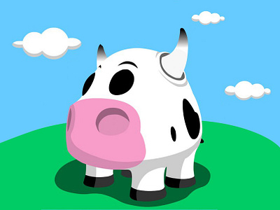 Vector Cow design illustration kawaii vector