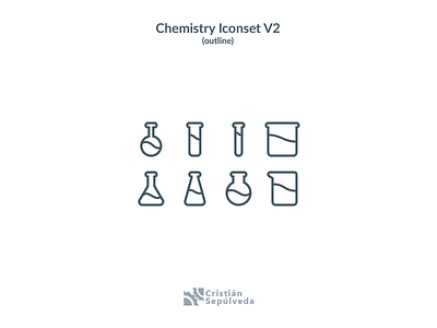 Chemistry Icons V2 (outline) 2d bottles chemistry design experiment icon icon artwork icons pack icons set illustration ui vector