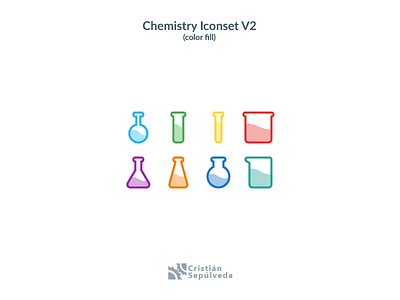 Chemistry Icons V2 (color) 2d chemistry design icon icon artwork icons pack icons set illustration ui vector