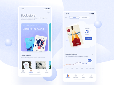 Buuk Store - The simple book store app for nerfs app book branding button buy design ebook ecommerce flat icon illustration mobile typography ui ux website