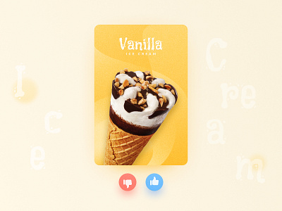 Would you like a Vanilla Ice Cream? hha, just play with colors card ui design flat icon illustration like typography ui