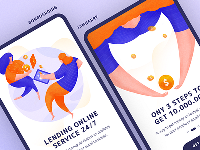 Onboarding Lending App app design flat icon illustration lending mobile ui onboarding screen ui