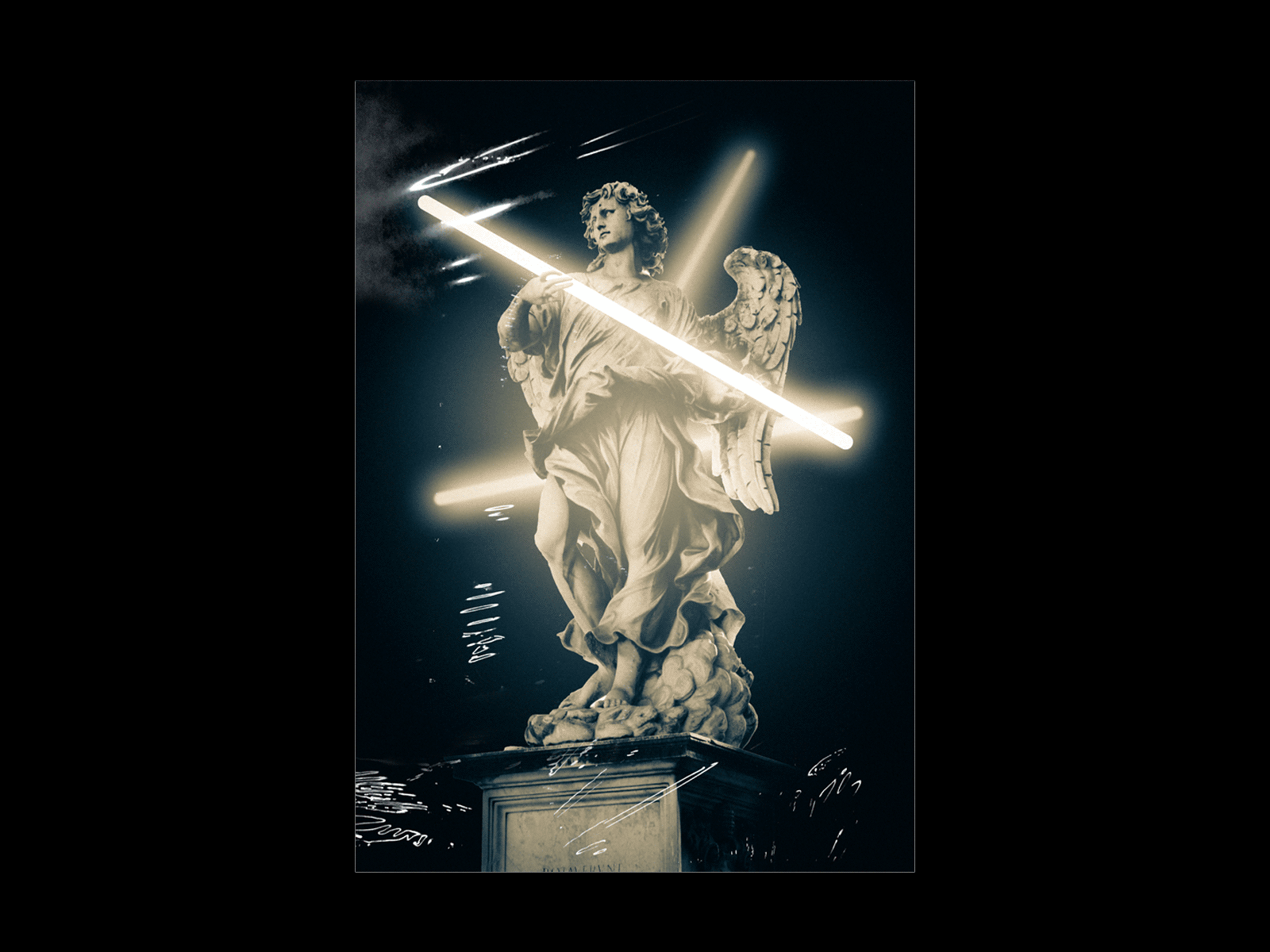 renaissance brand design brand identity branding design freelance glow music neon renaissance statue typography ui vapurwave