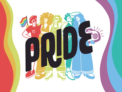 PRIDE dance dance music digital illustration gay illustration lesbian lgbt love pride procreate rainbow trans