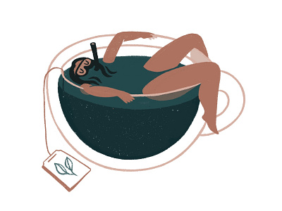 Caffeinating caffeine digital illustration girl illustration procreate sleep snorkle tea