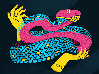 Witchy digital illustration hands illustration procreate snake witch