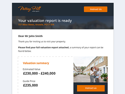 Valuation Report Email design email graphic design ui ux web webdesign