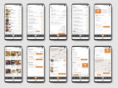 Swiggy App redesign android app bag cards ui cart delivery design dishes food delivery home delivery location material design order payment method restaurant swiggy tab track ui