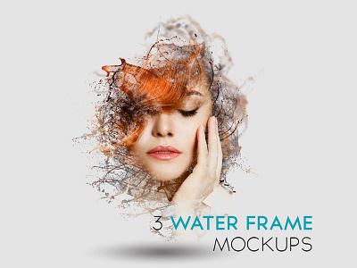 3 Water Frame Mockups clean creative drop frame image frame liquid mock up mock up mockup splash water white