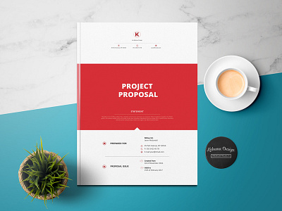 Project Proposal brand brochure doc global indesign infographics modern red stationary swiss template word