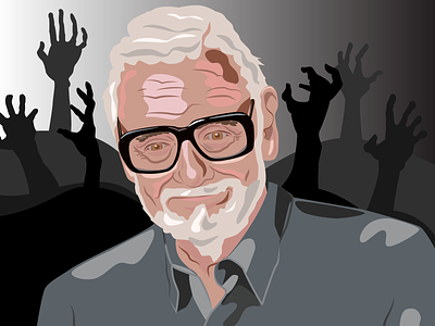 George Romero Zombie Movie Director digital art graphic design illustration illustrator portrait vector