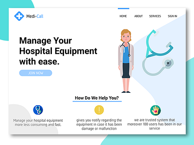 [Remaster] Medi-call adobe photoshop design hospital uidesign