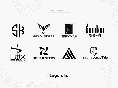 Logofolio art branding clean collection design flat icon idenity illustrator logo mark minimal vector