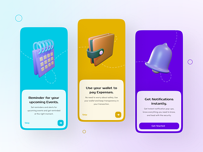 App Onboarding screens (Light Mode)