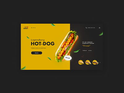 Hot Doggy! daily design fastfood food hotdog landing landing page ui web webdesign website