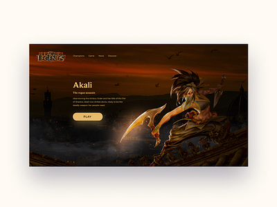 League of Legends Concept akali champion concept game gamedev graphic design homepage league of matte painting mattepainting ui web