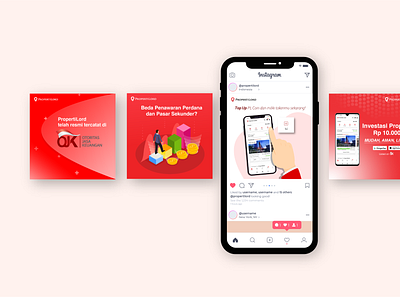 Propertilord branding design design feed illustration instagram logo marketing propertilord red ui vector