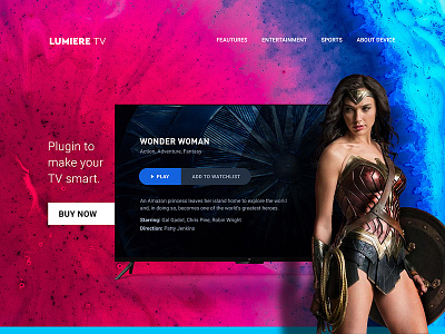 DailyUI#003 Landing Page for Smart TV dailyui ui ux wonder woman