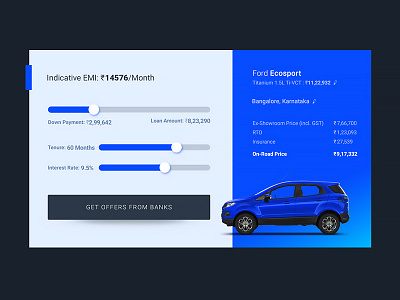 DailyUI#004 Car Loan EMI Calculator dailyui ford ford ecosport ui ux