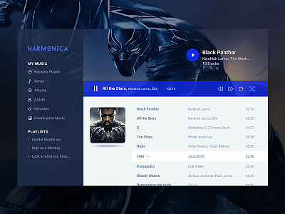 DailyUI#009 Music Player black panther dailyui music player ui ux